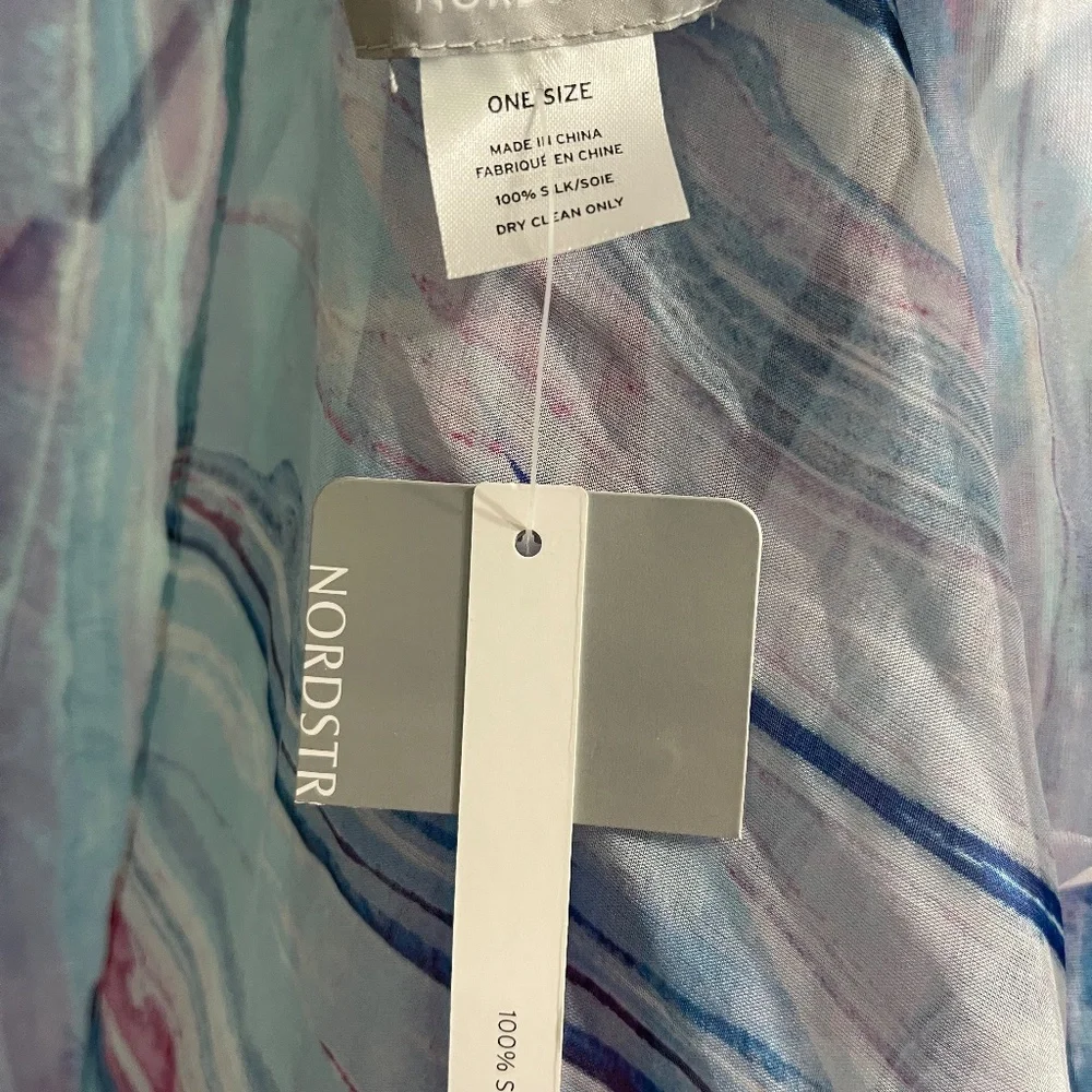 Nordstrom Blue Marble Magic Silk Scarf - Picture 6 of 12